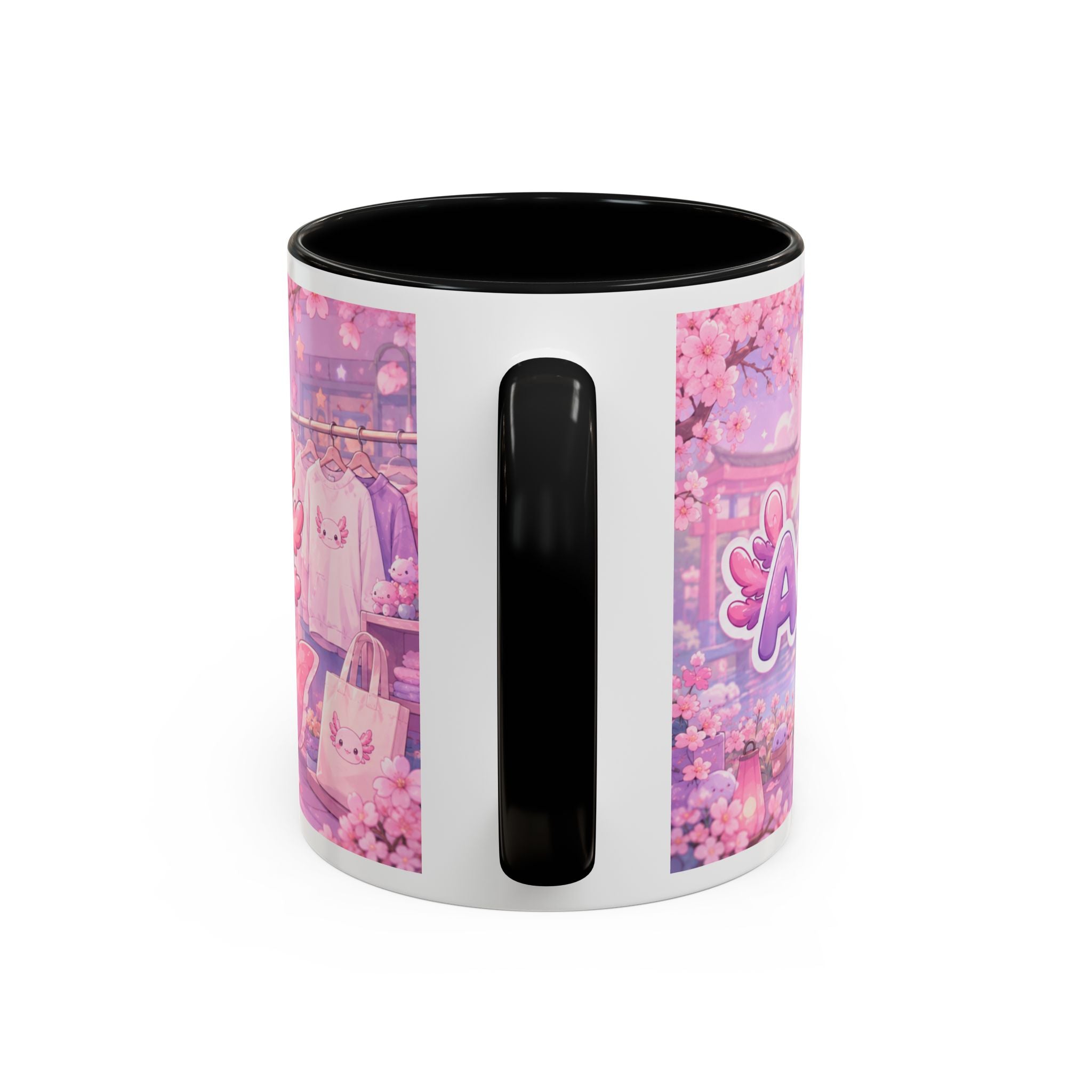 Cute Axolotl Coffee Mug — Kawaii Pink 'Good Mood' Accent Mug (11/15 oz)
