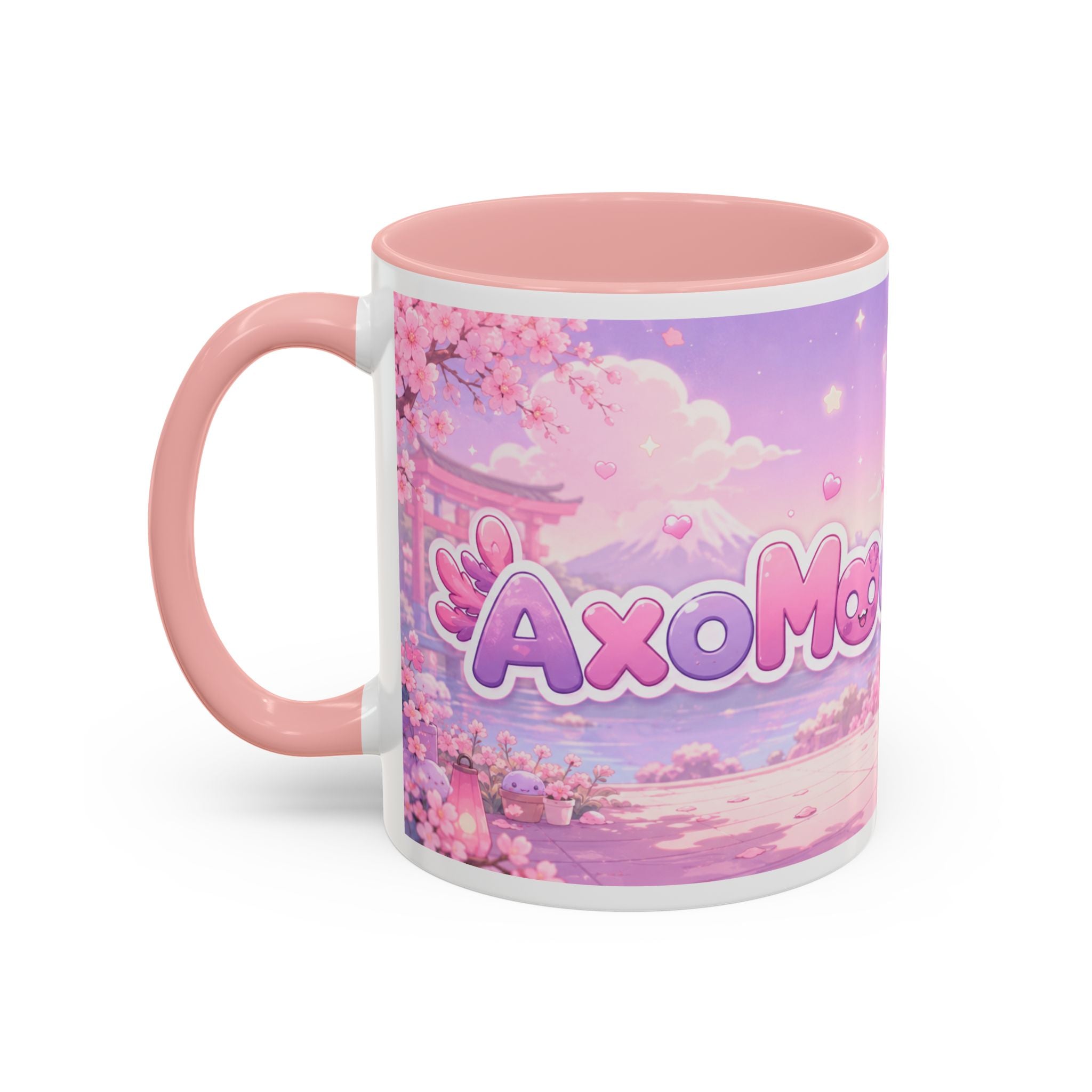 Cute Axolotl Coffee Mug — Kawaii Pink 'Good Mood' Accent Mug (11/15 oz)