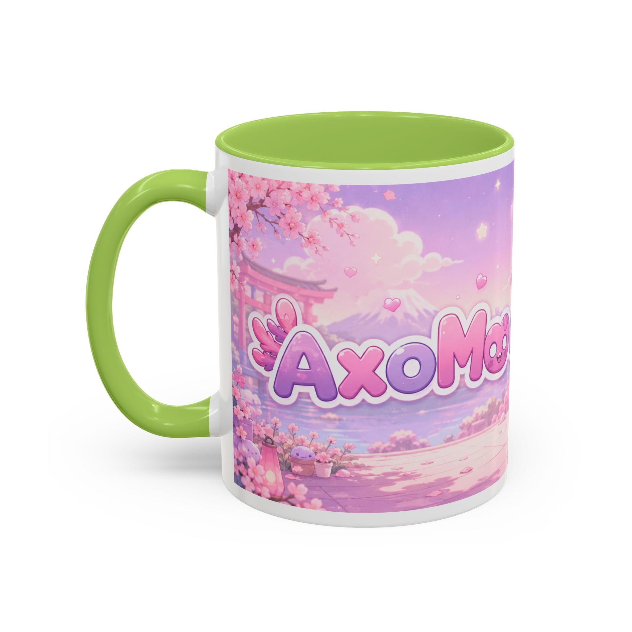 Cute Axolotl Coffee Mug — Kawaii Pink 'Good Mood' Accent Mug (11/15 oz)
