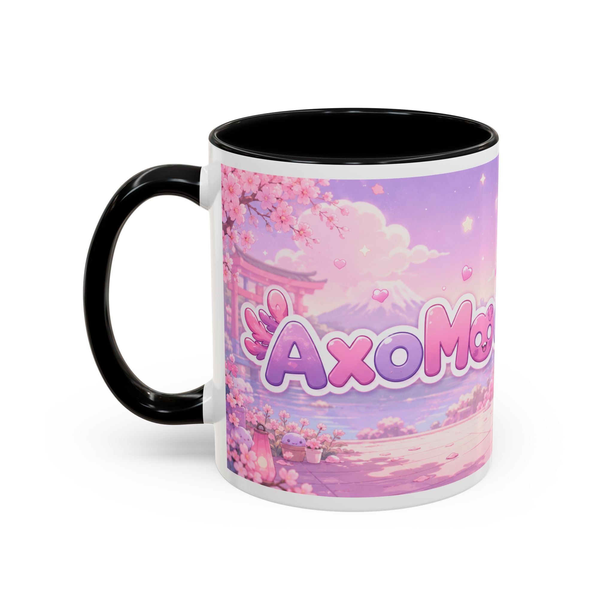 Cute Axolotl Coffee Mug — Kawaii Pink 'Good Mood' Accent Mug (11/15 oz)