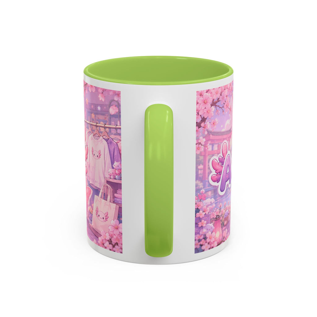 Cute Axolotl Coffee Mug — Kawaii Pink 'Good Mood' Accent Mug (11/15 oz)