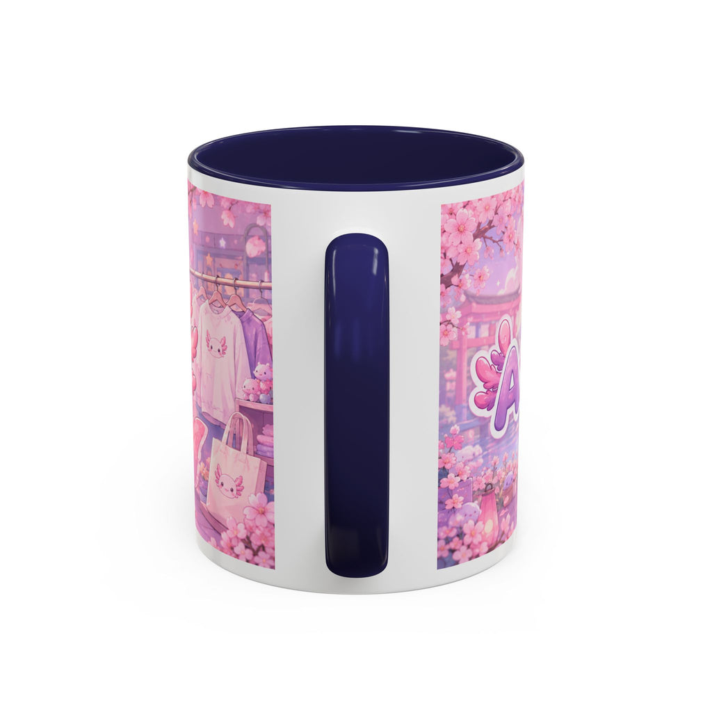 Cute Axolotl Coffee Mug — Kawaii Pink 'Good Mood' Accent Mug (11/15 oz)