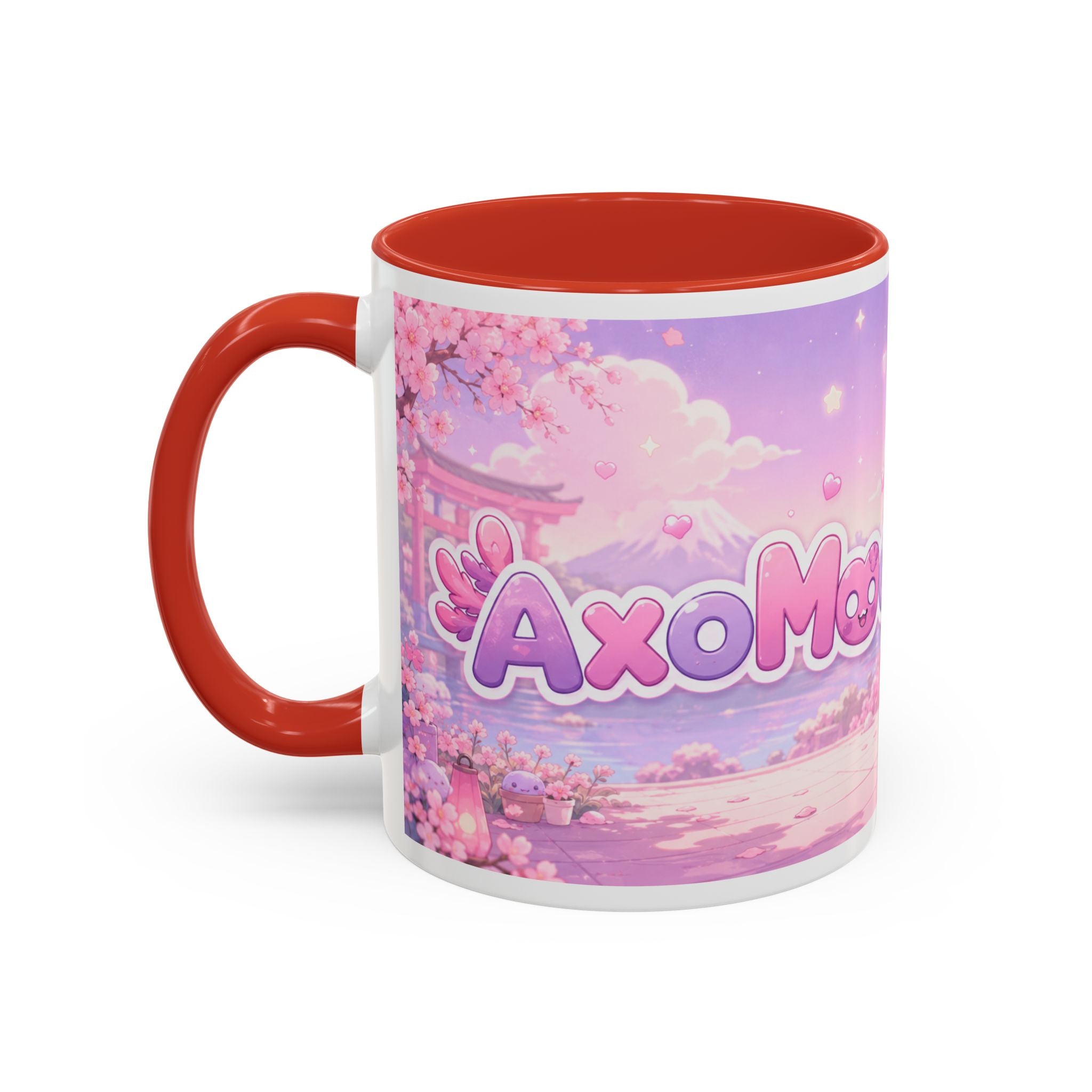 Cute Axolotl Coffee Mug — Kawaii Pink 'Good Mood' Accent Mug (11/15 oz)