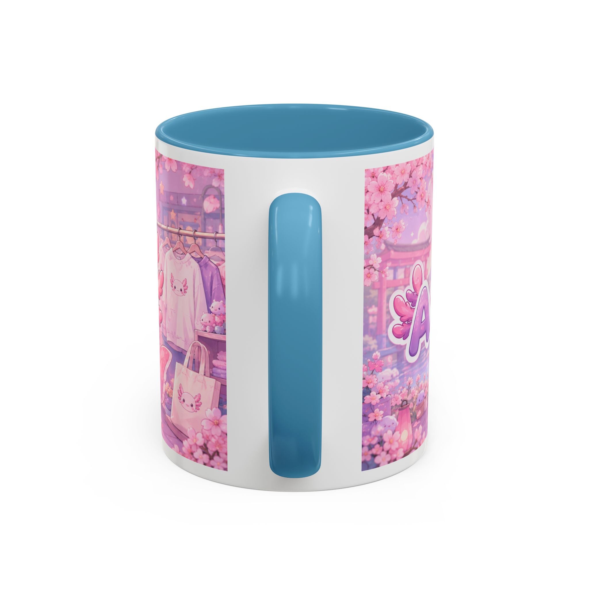 Cute Axolotl Coffee Mug — Kawaii Pink 'Good Mood' Accent Mug (11/15 oz)